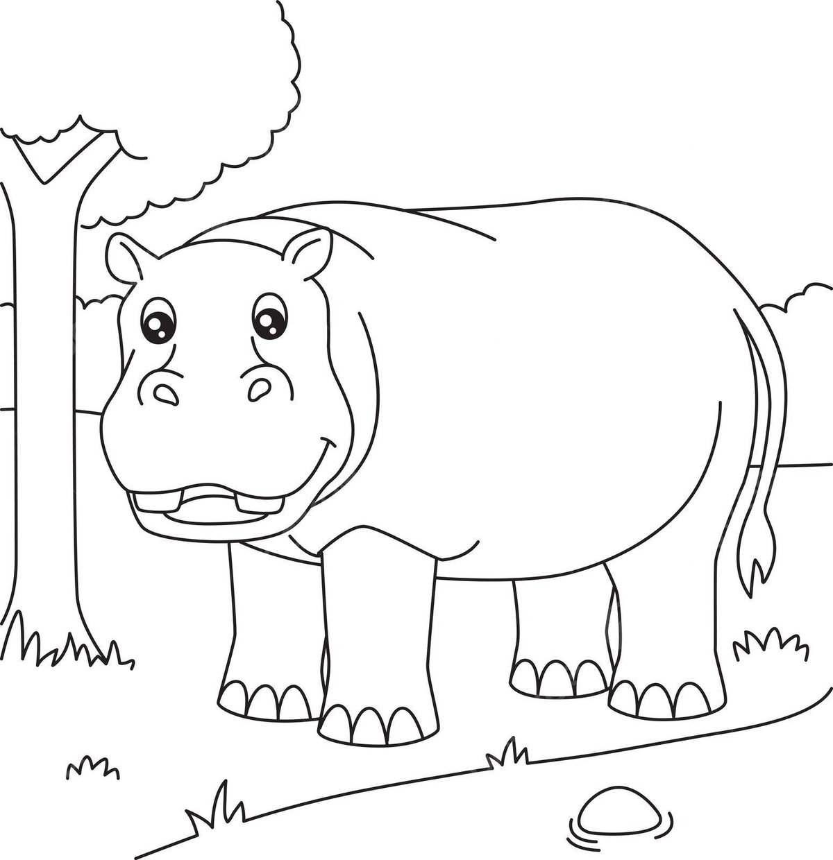 Dibujo de hipopãtamo para colorear pãgina niãos ãfrica contorno vector png dibujos dibujo de anillo dibujo de hipopãtamo dibujo infantil png y vector para dcargar gratis