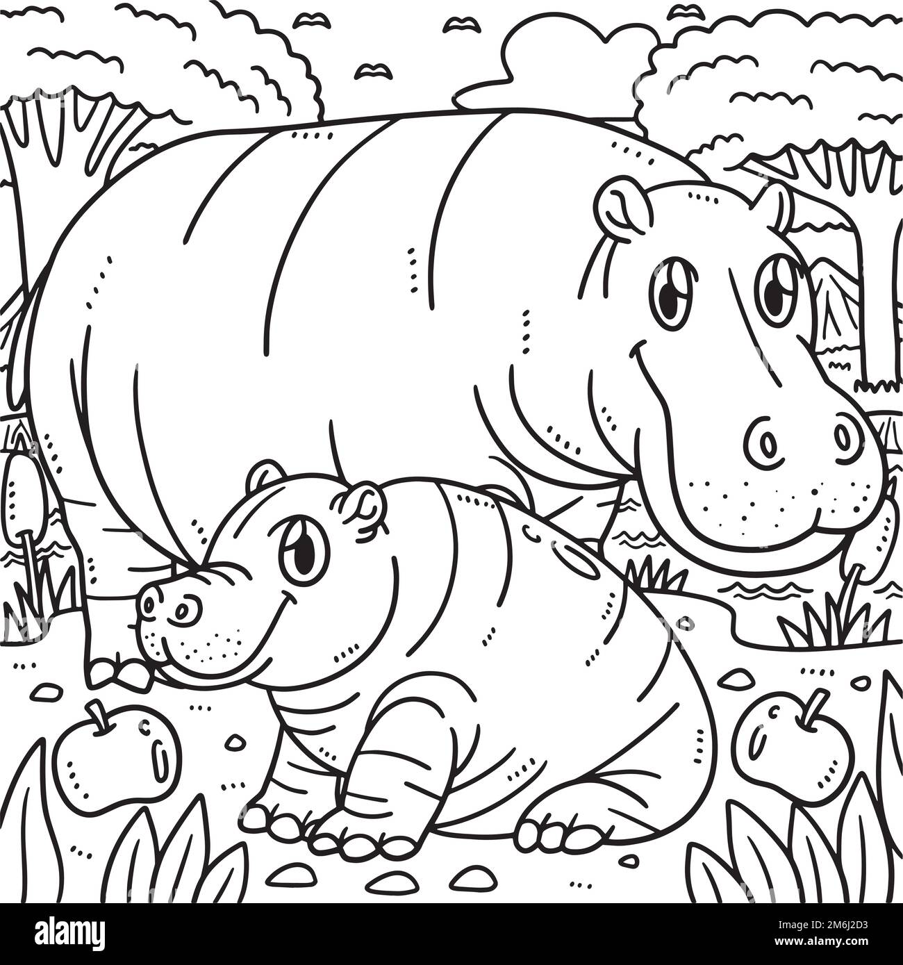Baby hippo silhouette vector hi