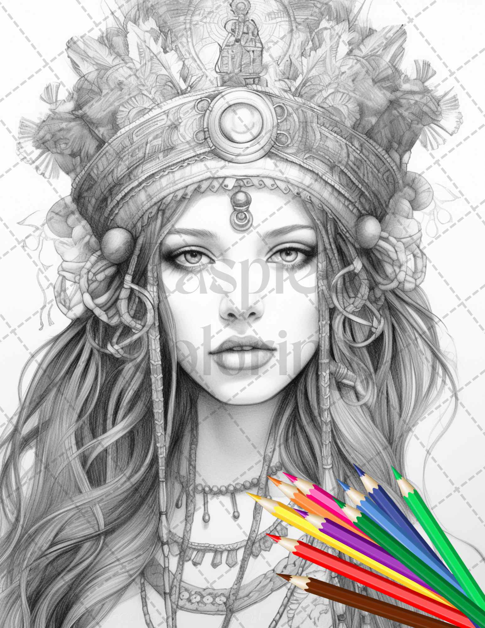 Beautiful hippie girls grayscale coloring pages printable for adult â coloring