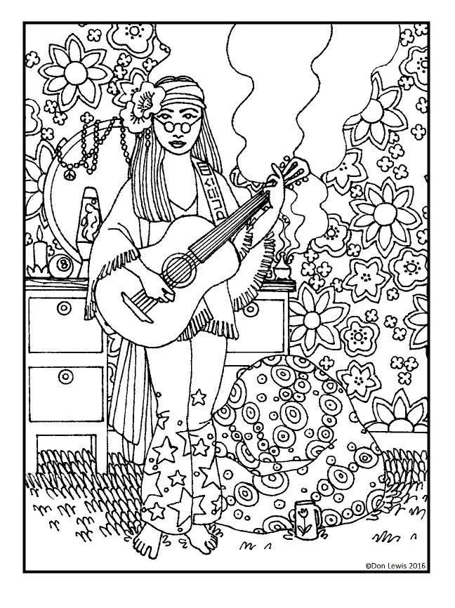Hippie coloring page unicorn coloring pages coloring pages love coloring pages