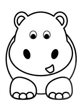 Hippo template hippo coloring page hippo outline hippo for art hippo bulletin