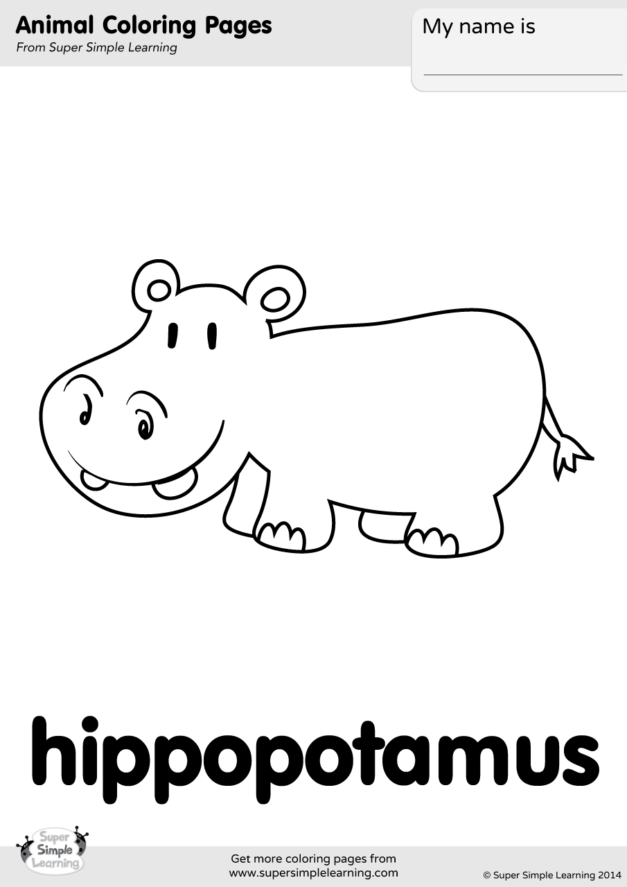 Hippopotamus coloring page