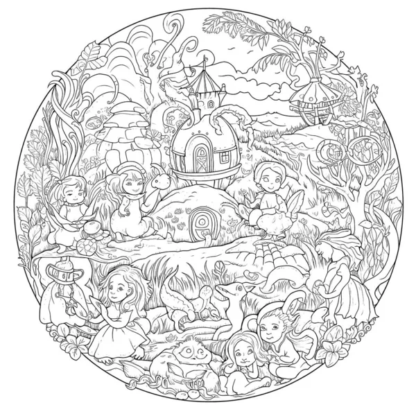 Coloring pages print adults drawing castle other things coloring style stock photo by george
