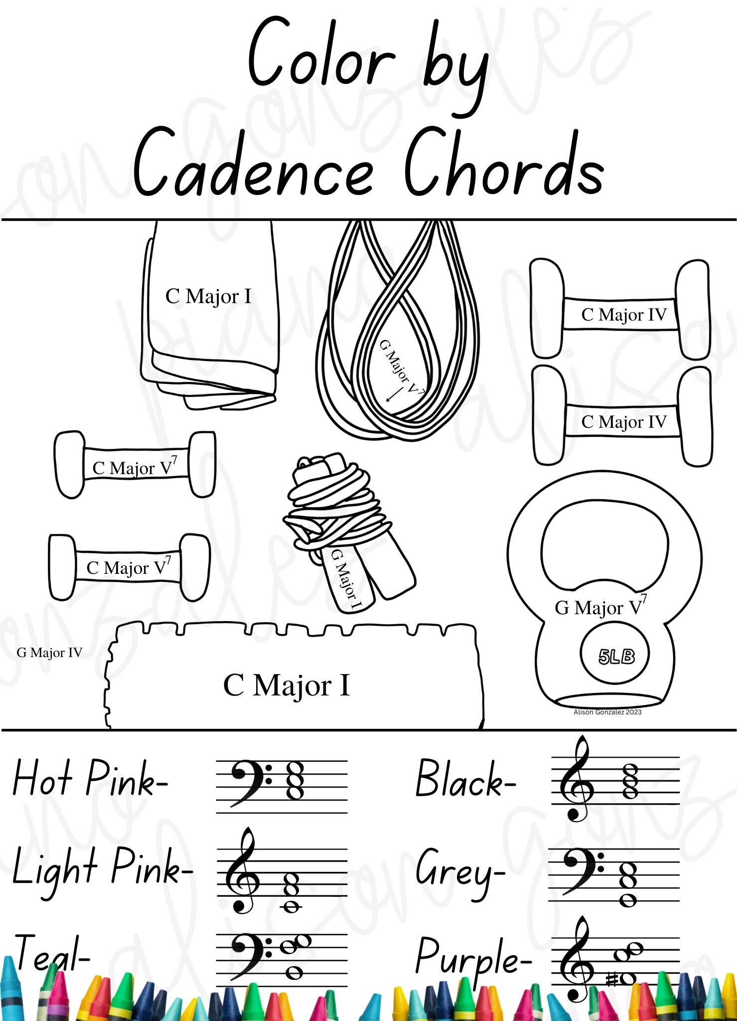 Workout gear color by number piano lessons tool for mon