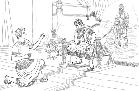 Daniel interprets nebuchadnezzars dream coloring page free printable coloring pages