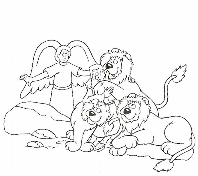 Historia de san daniel y los leones para colorear