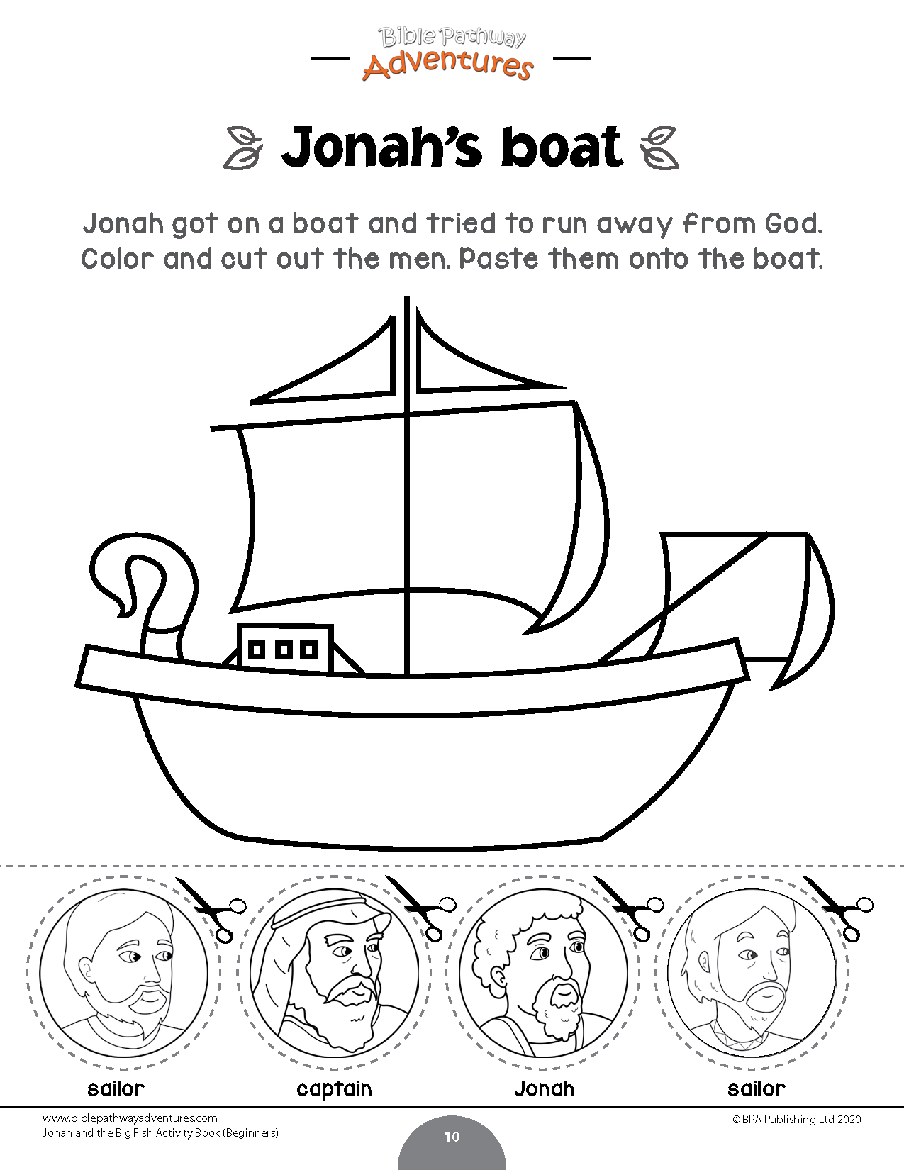 Libro de actividades de jonãs y el gran pez para principiantes â bible pathway adventures