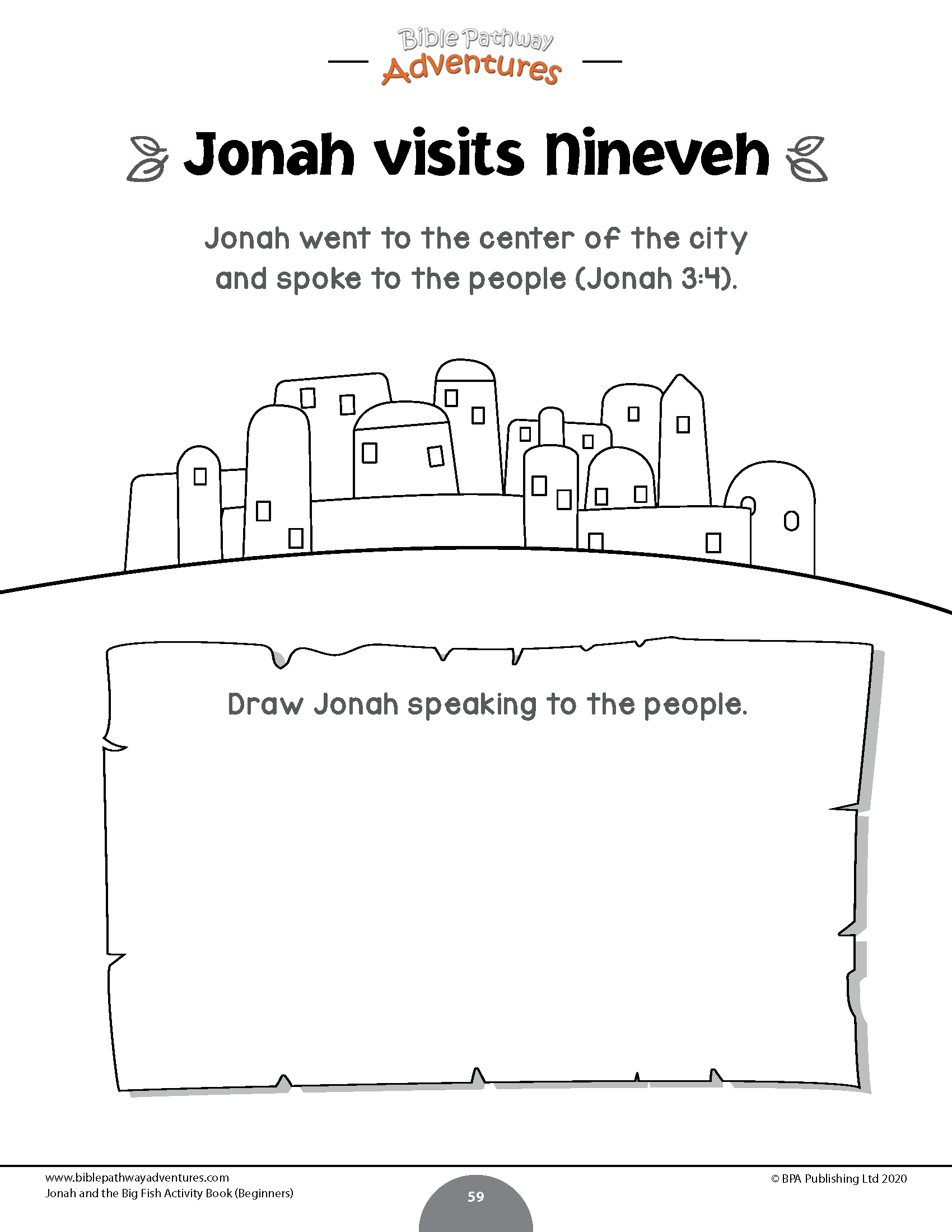 Libro de actividades de jonãs y el gran pez para principiantes â bible pathway adventures