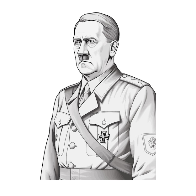 Premium vector adolf hitler coloring page k resolutaion clean line art