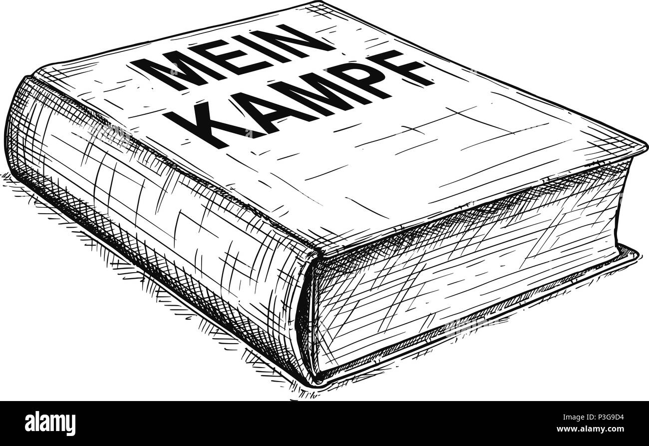 Vector artistic drawing illustration of book of adolf hitler