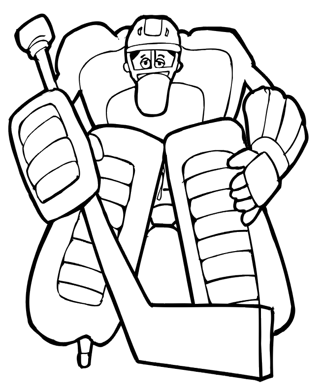 Hockey coloring page huge goalie
