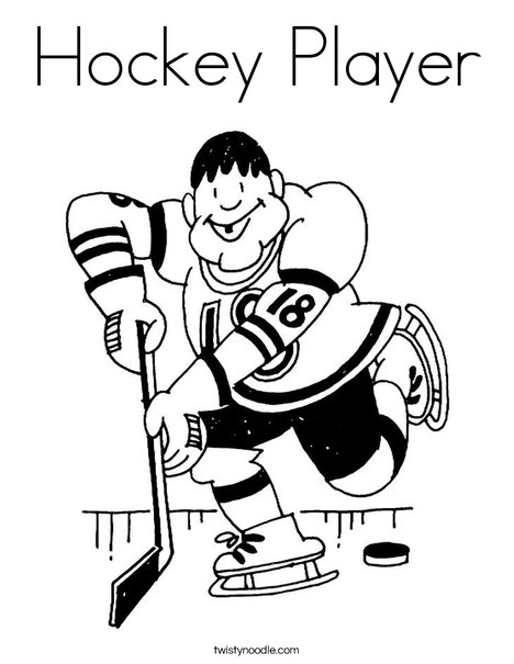 Hockey player coloring page