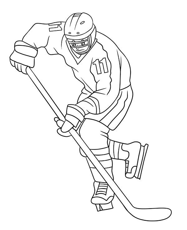 Ice hockey player coloring sheet nhl
