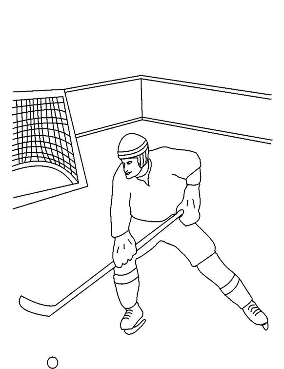 Coloring pages hockey player doing goal coloring page