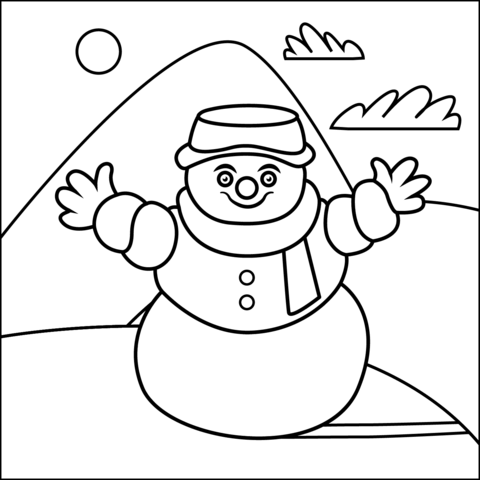 Snowman coloring page free printable coloring pages