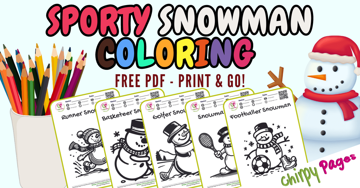 Snowman coloring pages winter fun with sporty snowman