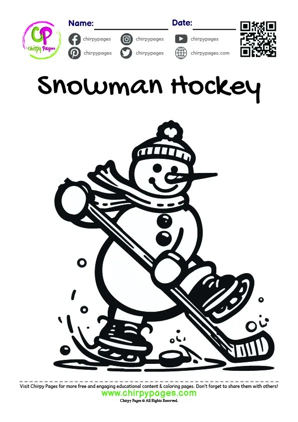 Snowman coloring pages winter fun with sporty snowman