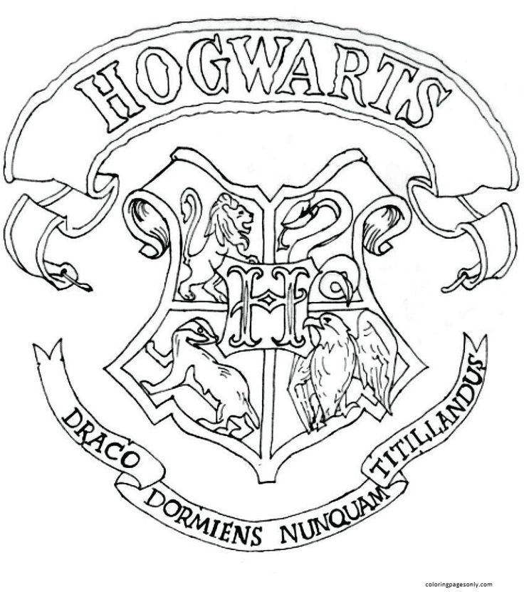 Hogwarts crest coloring pages