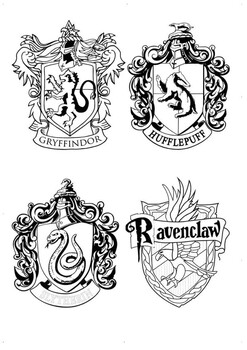 Hogwarts house crests coloring one page by mrfitz tpt