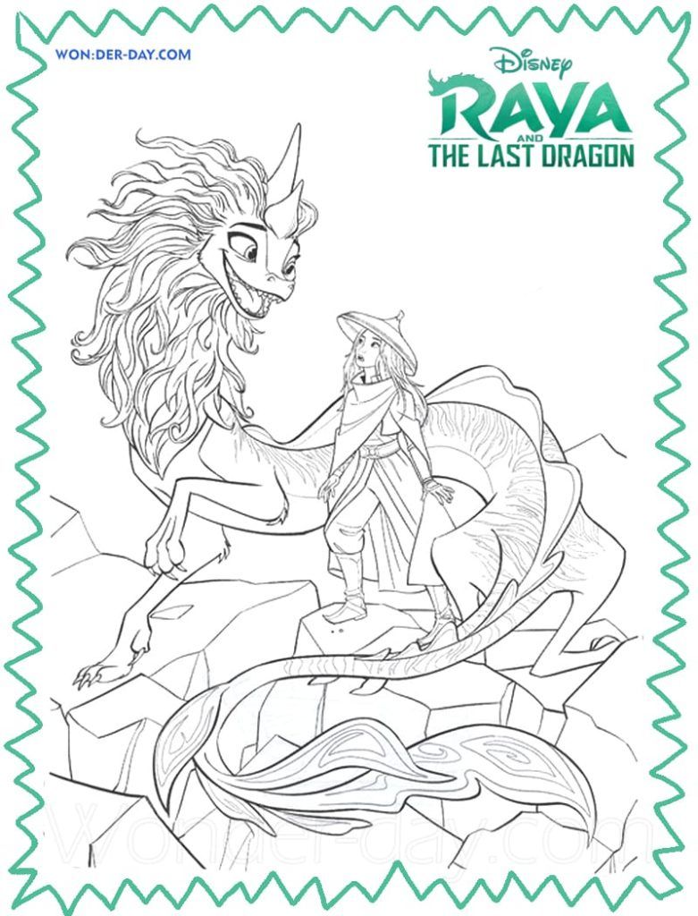 Raya and the last dragon coloring pag