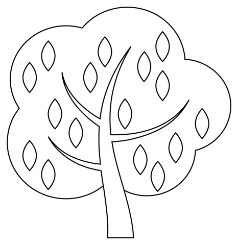 Dibujo de ãrbol de hoja caduca para colorear dibujos para colorear imprimir gratis