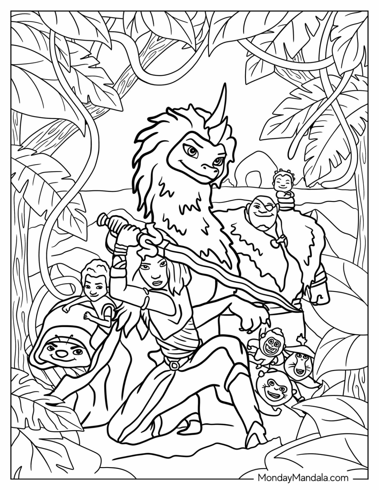 Raya the last dragon coloring pages free pdfs