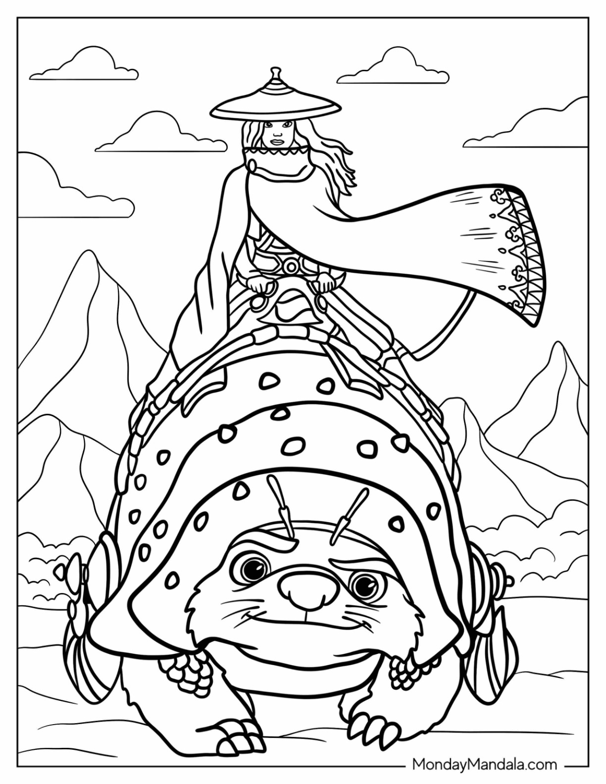 Raya the last dragon coloring pages free pdfs