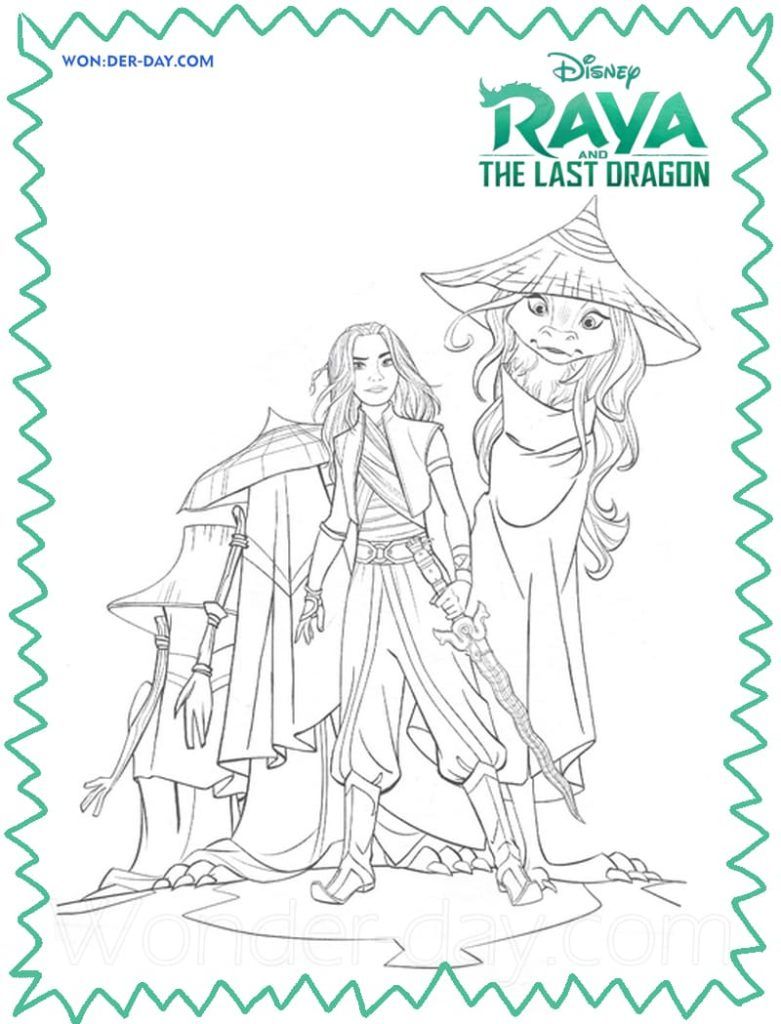 Raya and the last dragon coloring pages