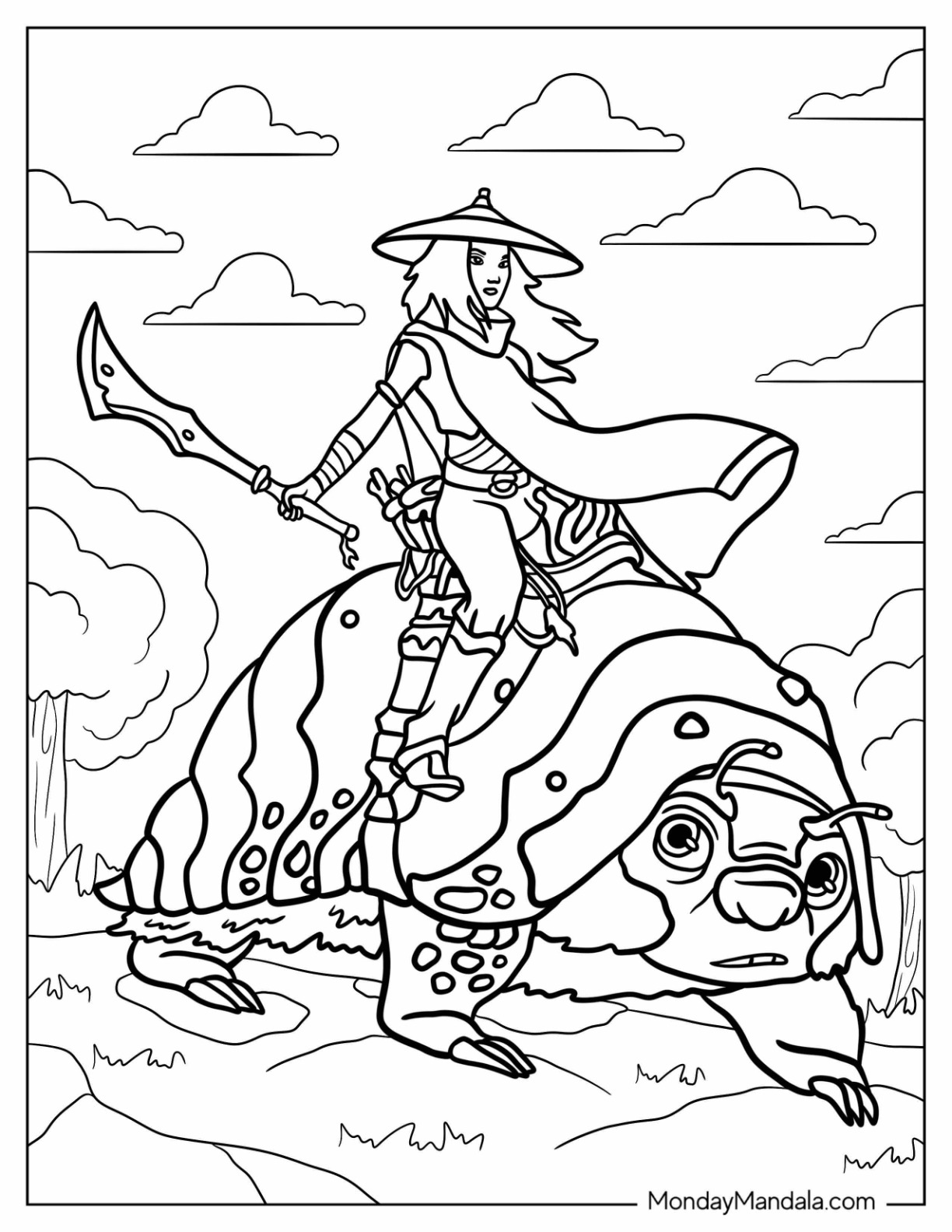 Raya the last dragon coloring pages free pdfs