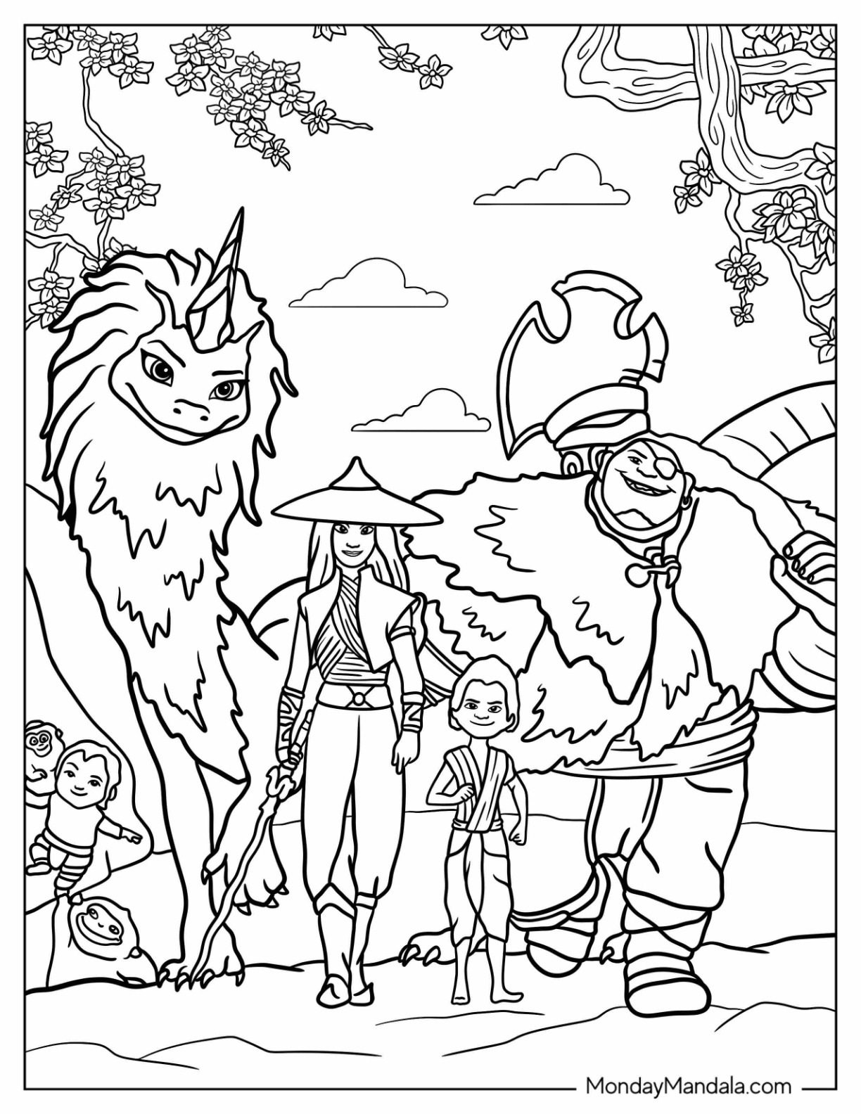 Raya the last dragon coloring pages free pdfs