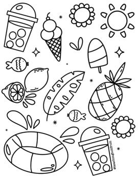 Summer colouring page verano hoja para colorear by teaching tutifruti