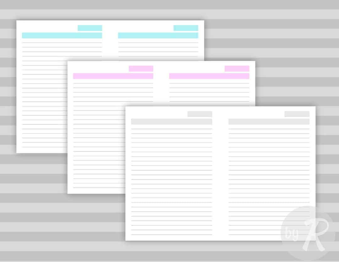 Printable kit of ruled sheets pdf file to print black and white or color excellent print quality