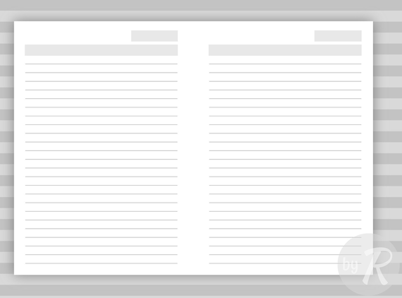 Printable kit of ruled sheets pdf file to print black and white or color excellent print quality