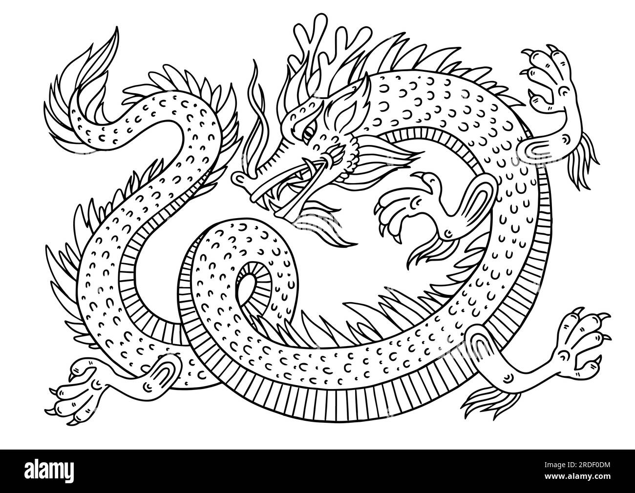 Asian dragon art cut out stock images pictures