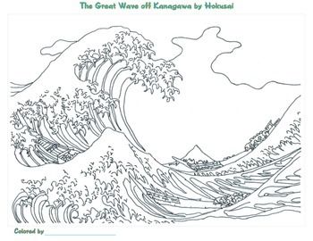 Katsushika hokusai coloring pag pãginas para colorear para imprimir gratis libro de color obras de arte