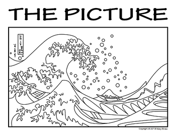 The great wave by hokusai collaborative activity coloring pages by mary straw
