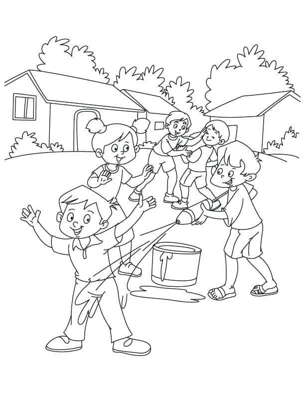 Awesome holi colouring images in the year access here human drawing easy drawings colouring pages