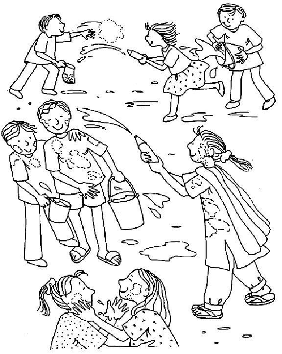 Holi festival coloring pages