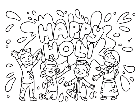 Holi coloring pages printable for free download