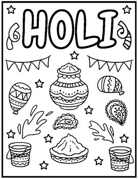 Holi festival coloring pages holi gulal coloring sheets festival of colors