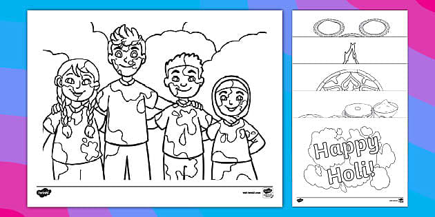 Holi loring pages â holi teaching resources â usa