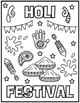 Holi festival coloring pages holi gulal coloring sheets festival of colors