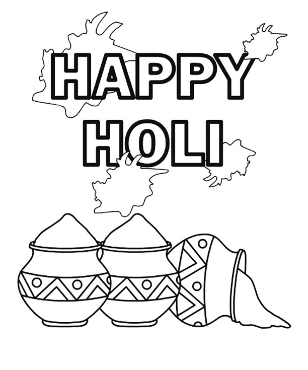 Holi festival coloring pages