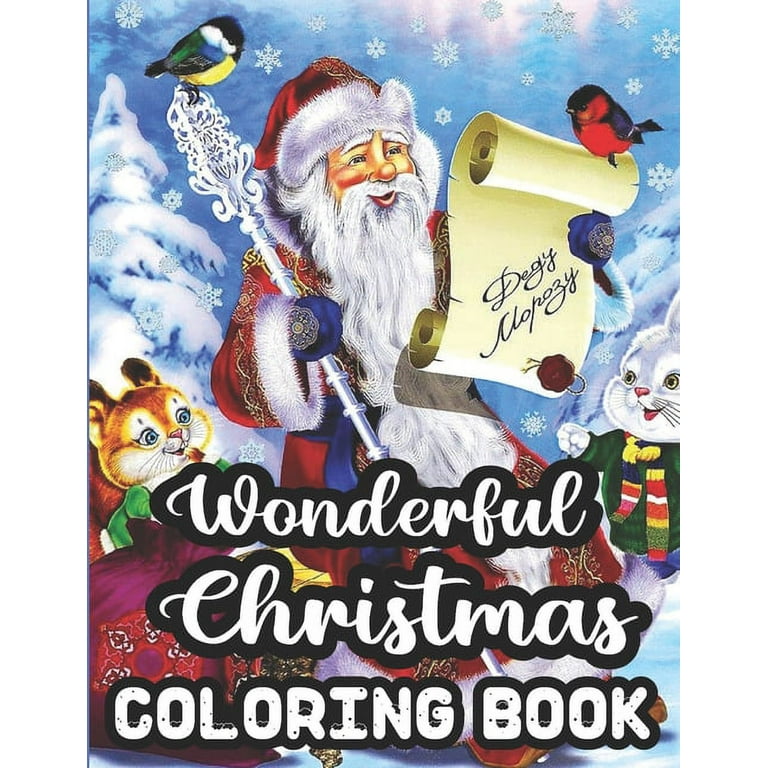 Wonderful christmas coloring book adult coloring books wonderful christmas fun grayscale coloring pages beautiful grayscale images of winter christmas holiday scenes santa reindeer elves