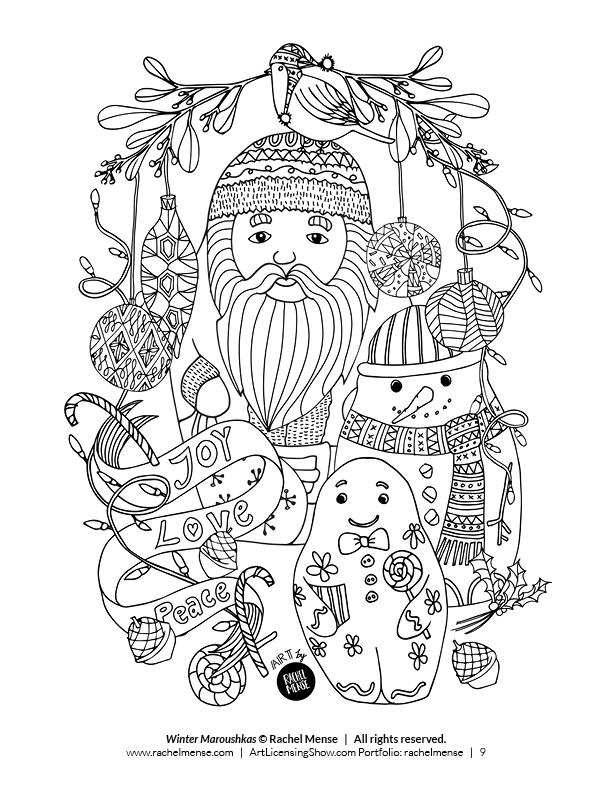 Free page holiday coloring book