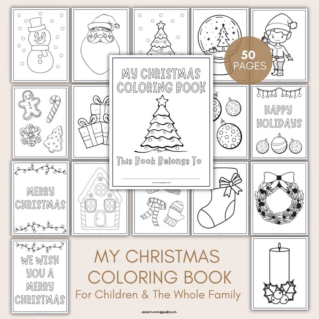 My christmas coloring book for kids coloring pages printable christmas party activity holiday coloring book