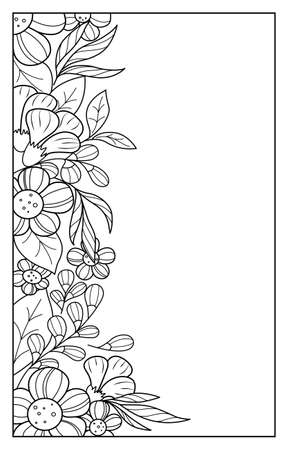 Floral border coloring page stock illustrations cliparts and royalty free floral border coloring page vectors
