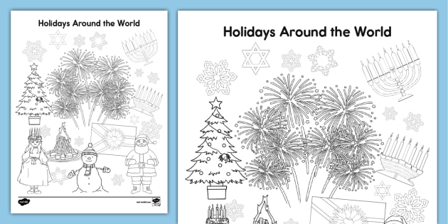Holidays around the world colori activity teacher made