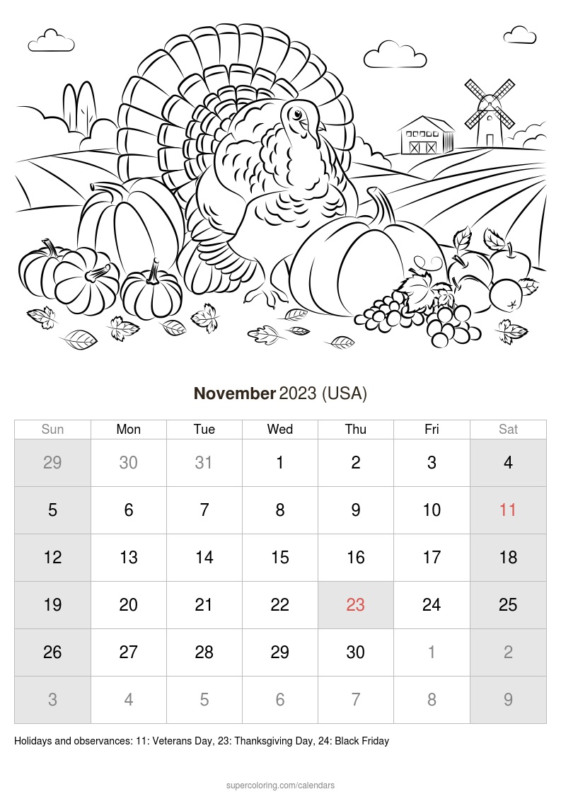 November calendar