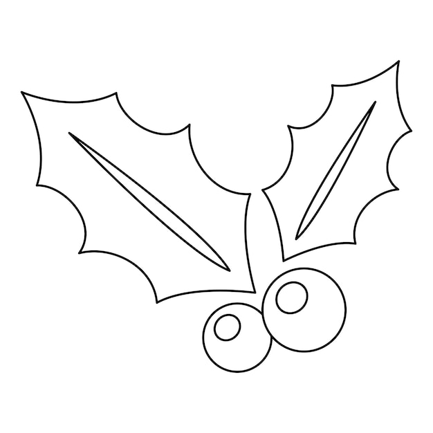 Premium vector coloring page with holly berry for kids